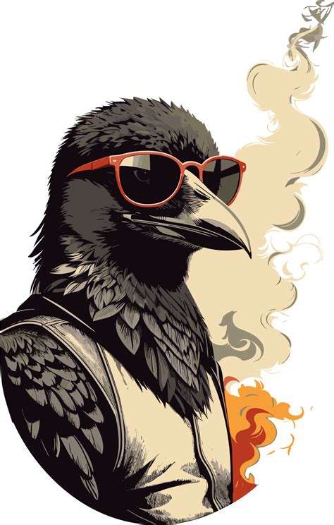 Chic Corvids Crow With Sunglasses Art Ai Generative 27511137 Png