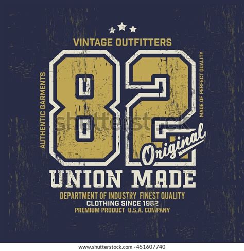 82 Number Typography Vintage Outfit Brand Stock Vector Royalty Free