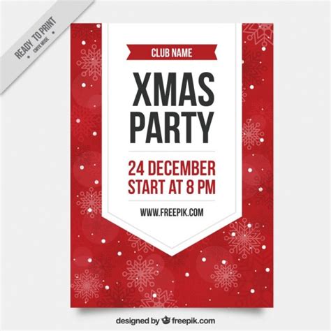 Free Vector Christmas Party Brochure In Vintage Design