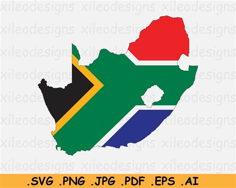 South Africa Map Flag Svg South African Cricut Cut File Etsy Canada