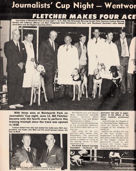 Journalists’ Cup 1974 – History of Greyhound Racing in Australia