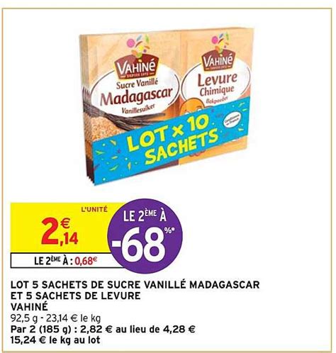 Promo Lot 5 Sachets De Sucre Vanillé Madagascar Et 5 Sachets De Levure