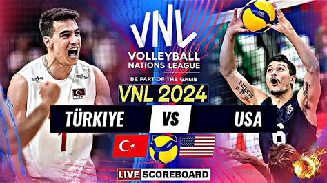 USA Vs TURKEY Live Score Update Today Match VNL 2024 FIVB VOLLEYBALL