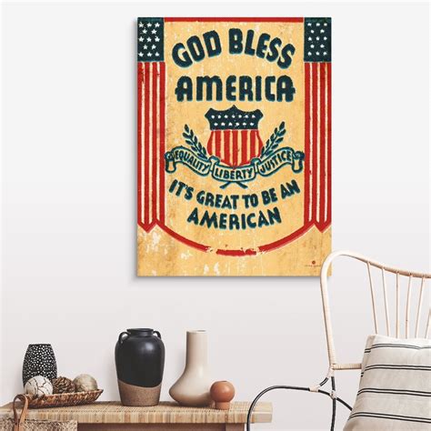 God Bless America Wall Art Canvas Prints Framed Prints Wall Peels