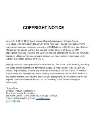 Standard Copyright Statement