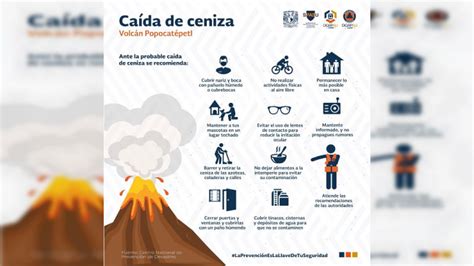 El Popocatépetl Presenta Actividad Pc Emite Recomendaciones Ante