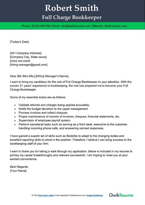 Sample Cover Letter For Bookkeeper Espressoworks Blog