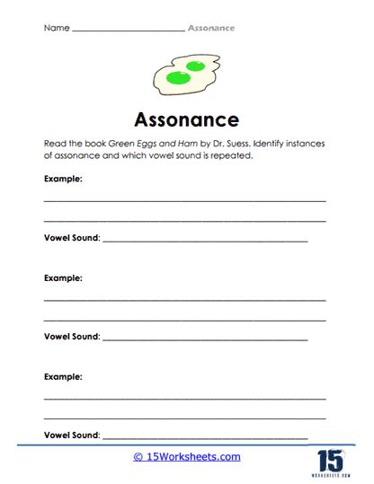 Assonance Worksheets - 15 Worksheets.com