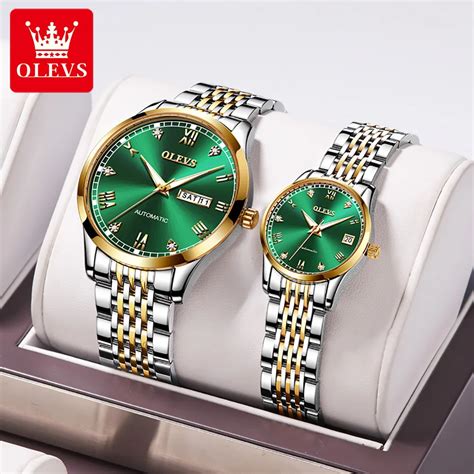 OLEVS Montre De Couple M Canique Et Existent En Acier Inoxydable Tanche