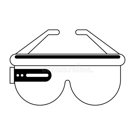 Smart Glasses Wearable Technology in Black and White Stock Vector ...