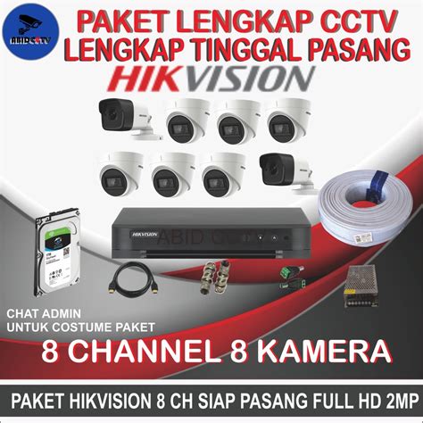 Jual Paket Cctv Hikvision Chanel Kamera Mp Lengkap Tinggal Pasang