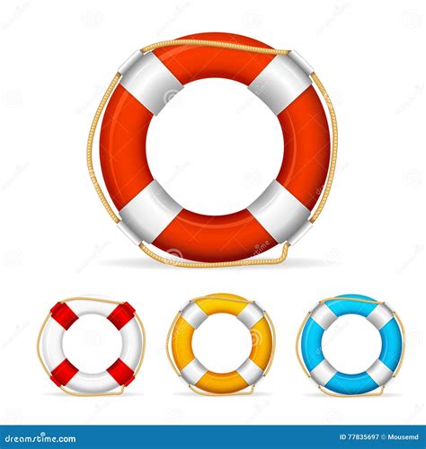 Life Buoy Color Set Vector Stock Vector Illustration Of Lifebelt