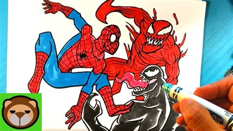 Spiderman Vs Venom Vs Carnage Drawing