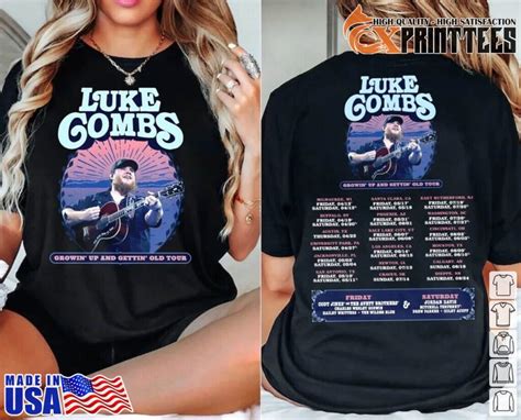 Luke Combs 2024 Tour Dates Shirt Growing Up And Gettin Old Country