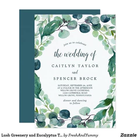 Lush Greenery And Eucalyptus The Wedding Of Invitation Zazzle