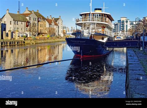 Uk Scotland Edinburgh Leith The Shore And Water Of Leith Stock