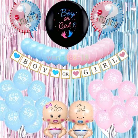 Gender Reveal Party Supplies Banderitas Pop Up Balloon Boy Girl Balloon