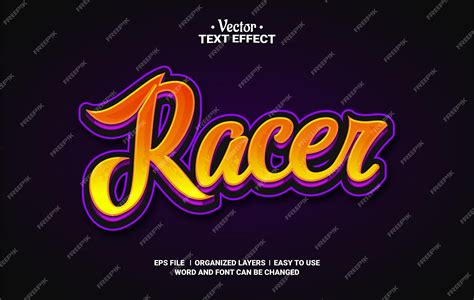 Premium Vector Racer Editable Vector Text Effect