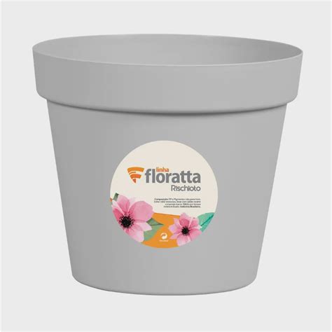 Vaso Redondo Floratta Em Pl Stico Areia N L X Cm Rischioto