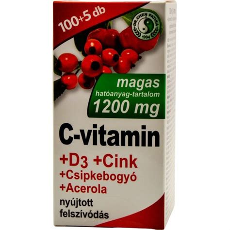 Dr Chen D3 Cink Csipkebogyó Acerola C vitamin filmtabletta 105 db