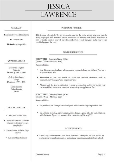 Professional Two Page Resume CV Template Cover Letter MS Word