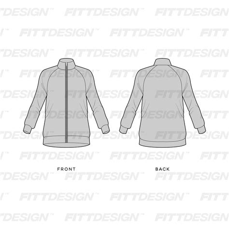 Ladies Raglan Sleeve Full Zip Cadet Collar Jacket Techpacktemplate