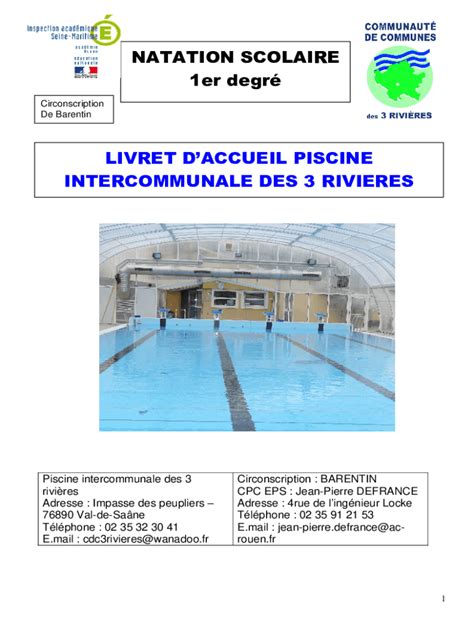 Remplissable En Ligne Livret D Accueil Piscine Circonscription De