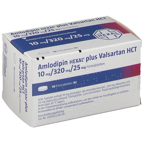 Amlodipin HEXAL Plus Valsartan HCT 10 Mg 320 Mg 25 Mg 98 St Mit Dem E