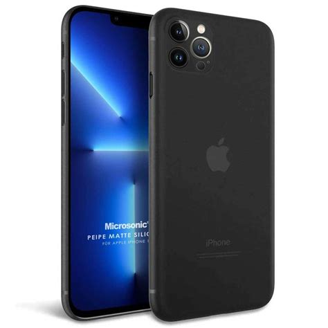 Microsonic Apple iPhone 13 Pro Kılıf Peipe Matte Silicone Siyah Kılıf