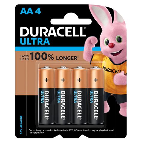 Duracell Ultra Alkaline AA Battery Pack Of 4 Impact