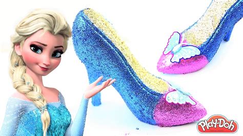 Diy How To Make Play Doh Frozen Elsa Glitter High Heels Disney Princess