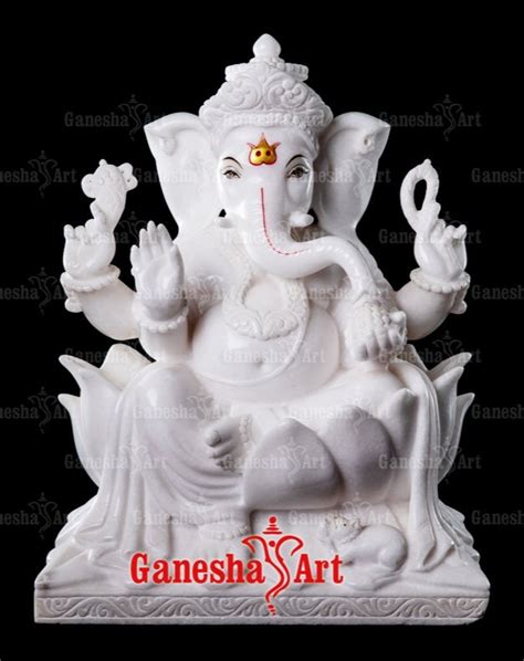 Ahmedabad White Marble Ganesha Statue Gn Size Feet To Feet