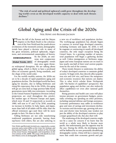 Global Aging And The Crisis Of The 2020s Inter American Dialogue