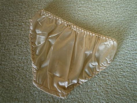 Silky Nude Cream Nylon Vintage Style Nylon Lace Bikini Brief Panties Knickers S EBay