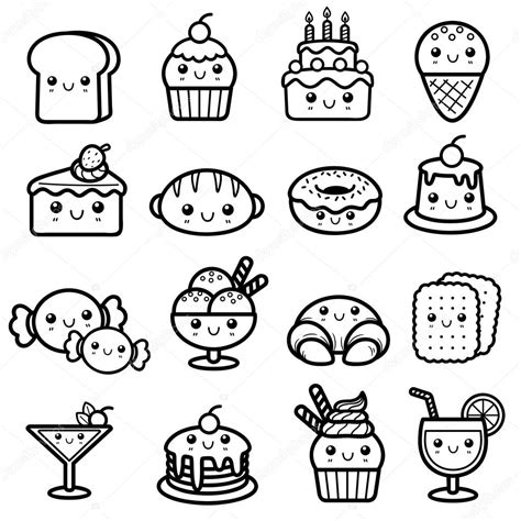 Collection of Unos Ricos Postres Para Colorear | ᐈ Dibujos De Postres ...