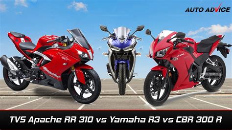 Tvs Apache Rr 310 Vs Yamaha Yzf R3 Vs Honda Cbr 300r Comparison Youtube