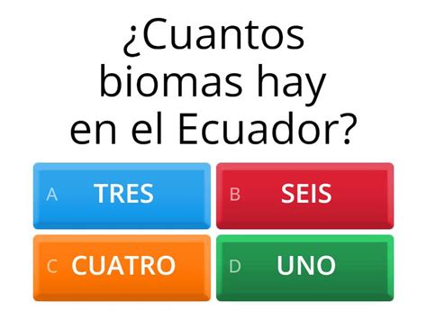 LOS BIOMAS DEL ECUADOR Cuestionario