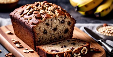 Saftiges Bananenbrot mit Haferflocken und Nüssen