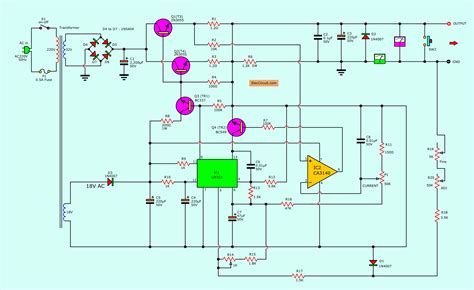 0 30v 0 5a Regulated Variable Power Supply Circuit