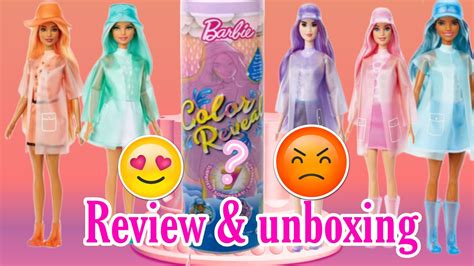 Unboxing And Review Barbie Color Reveal Rain Coat 🤔 Youtube