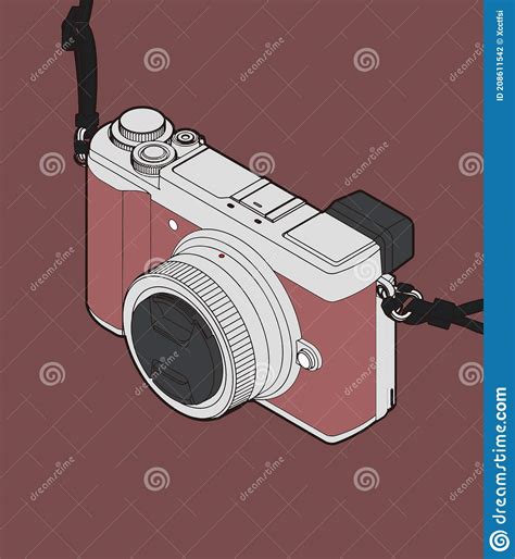 Mirrorless Digital Camera Cartoon Illustration Stock Image