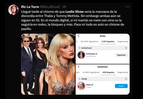 Thalía Tommy Mottola Y Todo Sobre El Supuesto Caso De Infidelidad Que