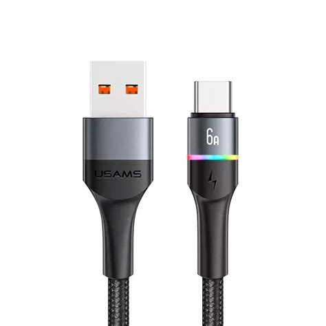 Кабель Usams U76 US SJ534 Type C Aluminium Alloy Data Cable 1 2m Black