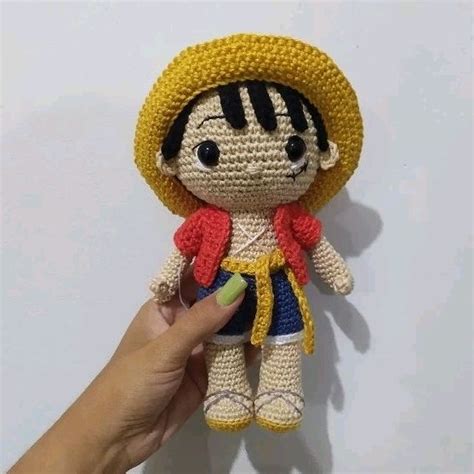 Luffy One Piece amigurumi crochê anime desenho boneco Shopee Brasil