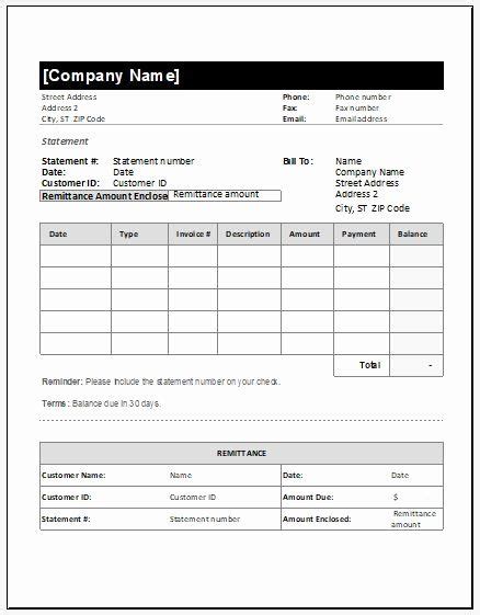 Medical Bill Statement Template Awesome Billing Statement Invoice