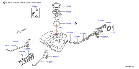 Nissan Altima Hose Filler ENGINE CAL Fuel 17228 JA90A Mike