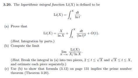 Solved Theorem 320 The Prime Number Theorem