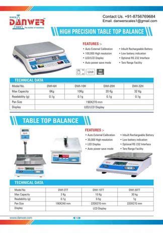 Danwer External High Precision Table Top Balance Capacity Kg