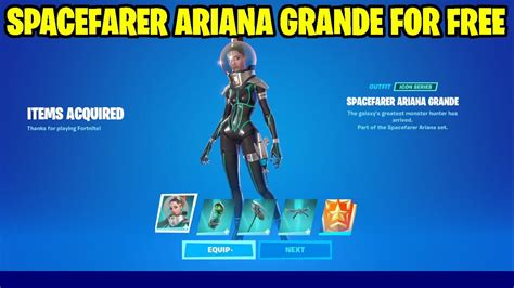 How To Get Spacefarer Ariana Grande Bundle For Free In Fortnite Youtube