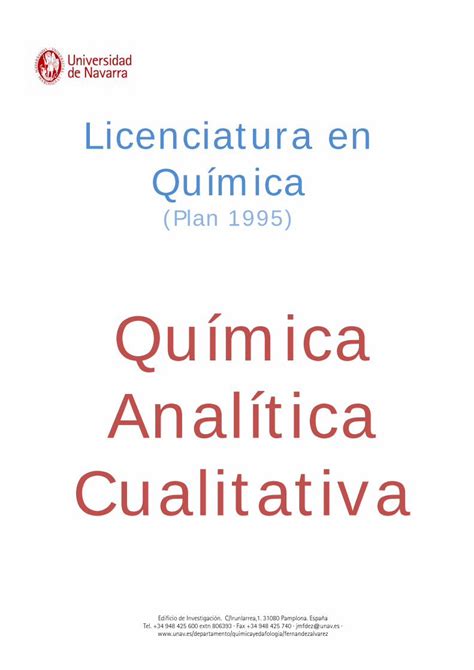 PDF Química Analítica Cualitativa dadun unav edu Reactivos